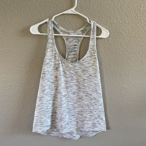 Lululemon Our Sport Tank Tiger Space Dye White Grey Racerback Top Singlet Sz 4 - Picture 1 of 11